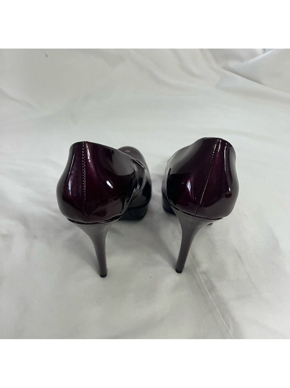 Patent Leather Burgundy High Heels - Picture 4 of 9